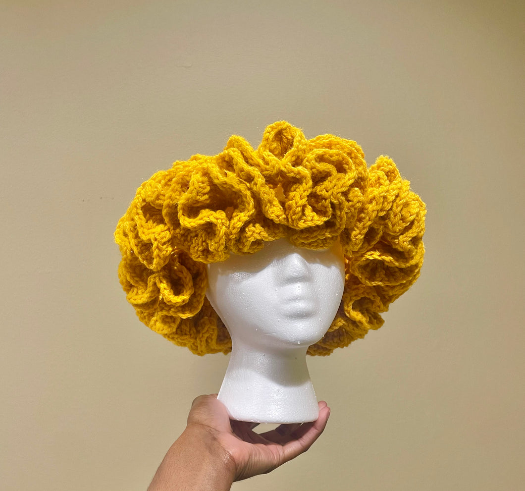 Ruffle Hat (Mustard Yellow)