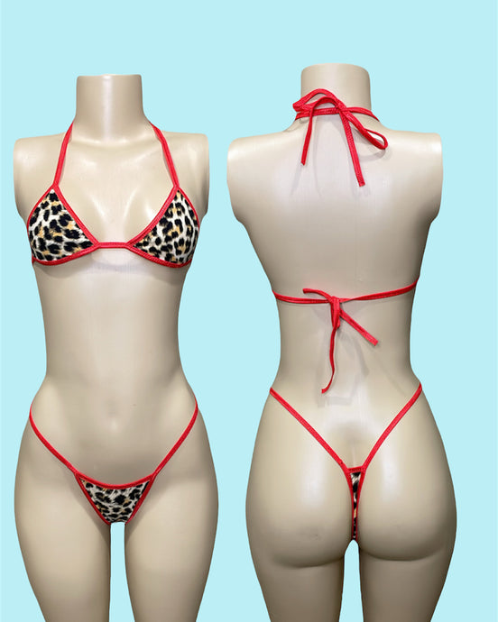 Leopard Bikini Set (Red)